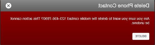 RAVE delete phone contact confirmation message